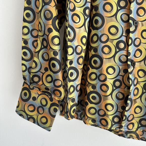 Angelino Bermuda Shirt Mens 3XL Psychedelic Abstract Disco Funky Rave 70s Collar - Picture 4 of 11